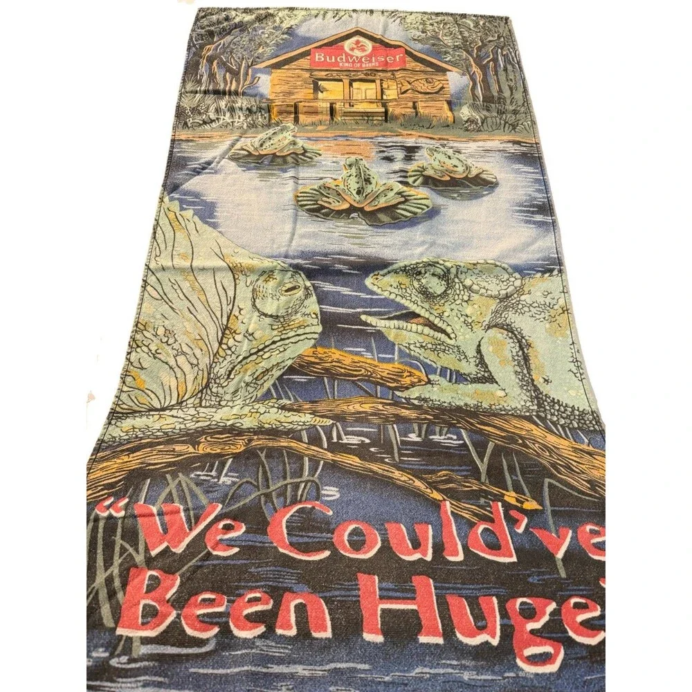 Vintage 1990s Budweiser Lizards Beach Towel 